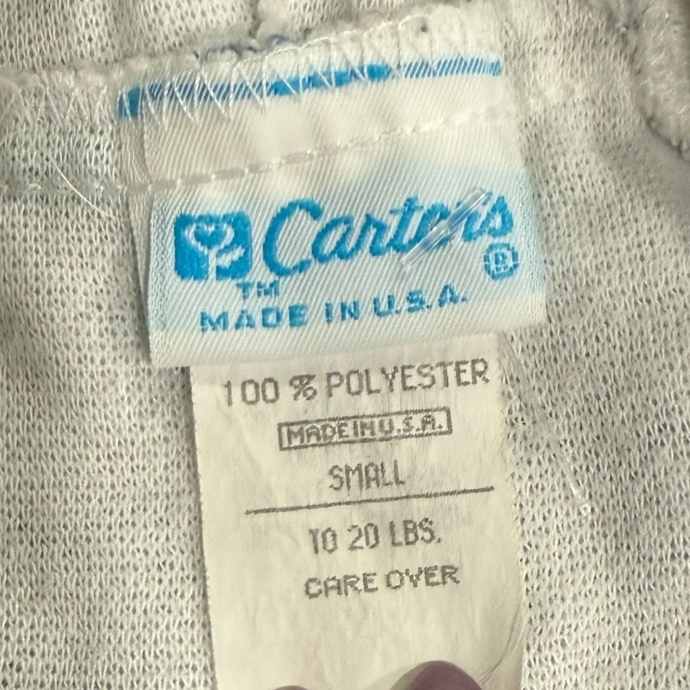Vintage 80s Carter’s Hooded Footie Pajamas – Bears & Balloons –Small (10–20 lbs)